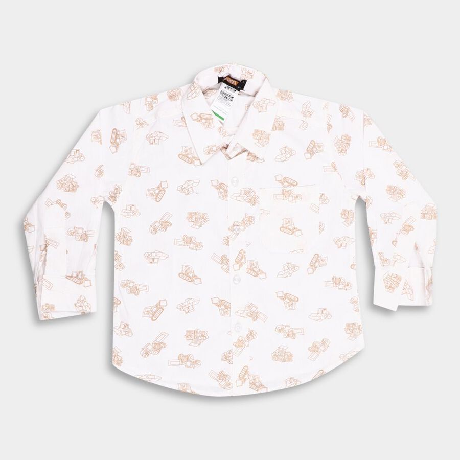 Boys' Cotton Casual Shirt, सफ़ेद, large image number null
