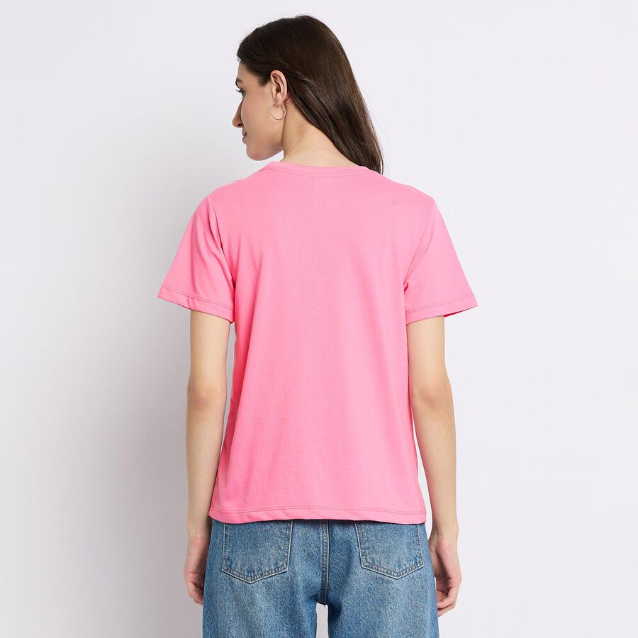 Ladies' Round Neck T-Shirt , Pink, large image number null