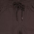Boys' Deep Chocolate Brown Relaxed Fit Cotton Jamaican Shorts, हल्का ग्रे, small image number null