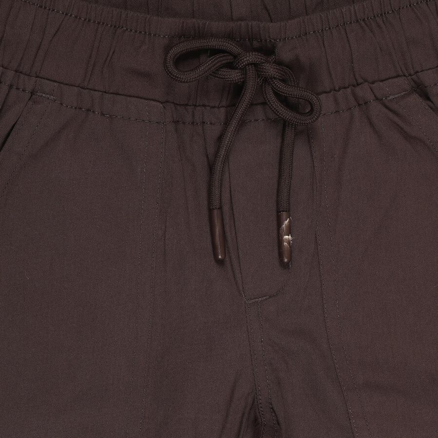 Boys' Deep Chocolate Brown Relaxed Fit Cotton Jamaican Shorts, हल्का ग्रे, large image number null