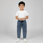 Boys' Muted Denim Blue Relaxed Fit Elastic Waist Jeans, Light Blue, small image number null