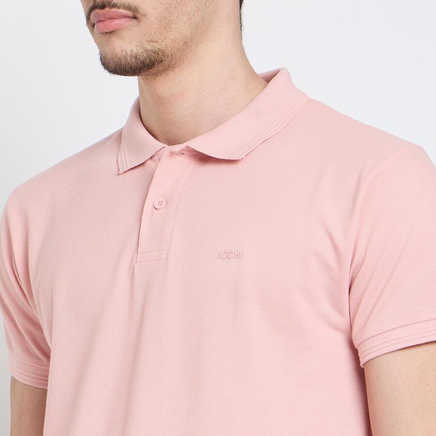 Men's Collared Half Sleeves T-Shirt, पीच, large image number null