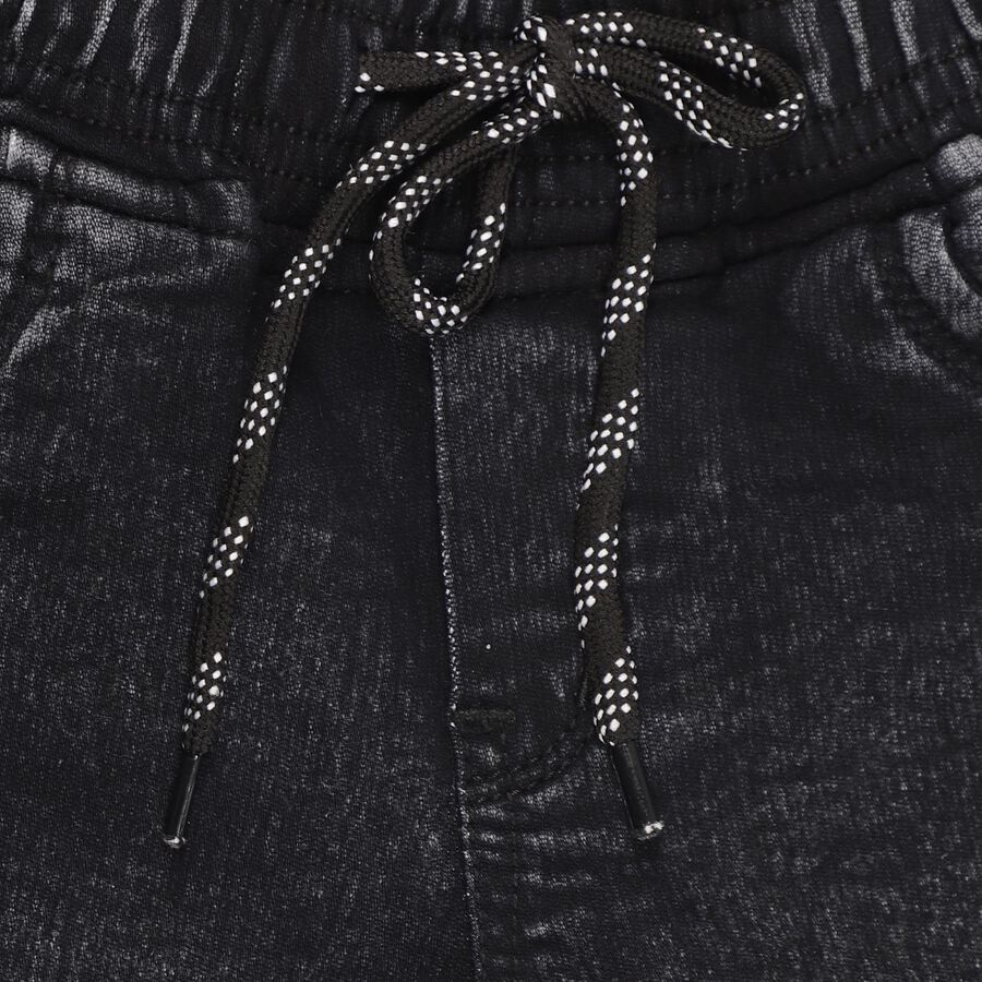Kids' Washed Black Slim Fit Jogger Jeans, Black, large image number null
