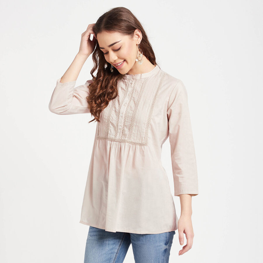 Cotton Solid Kurti, गहरा पीला, large image number null