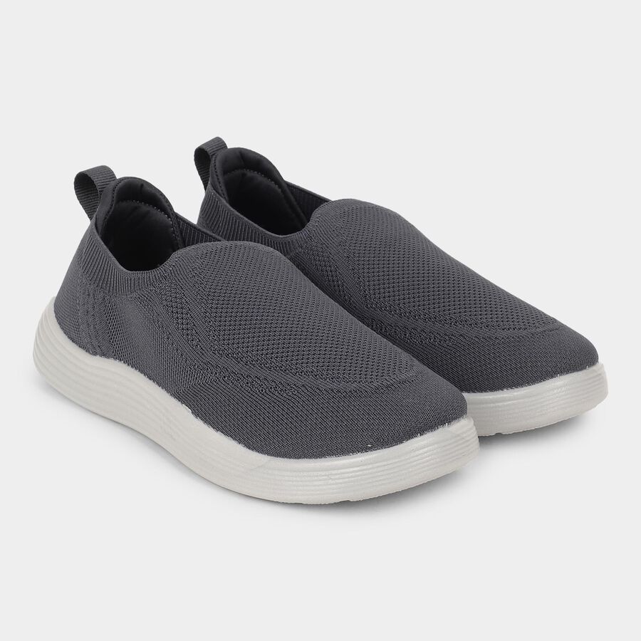 Men's Muted Charcoal Grey Slip-On Casual Shoes, ग्रे, large