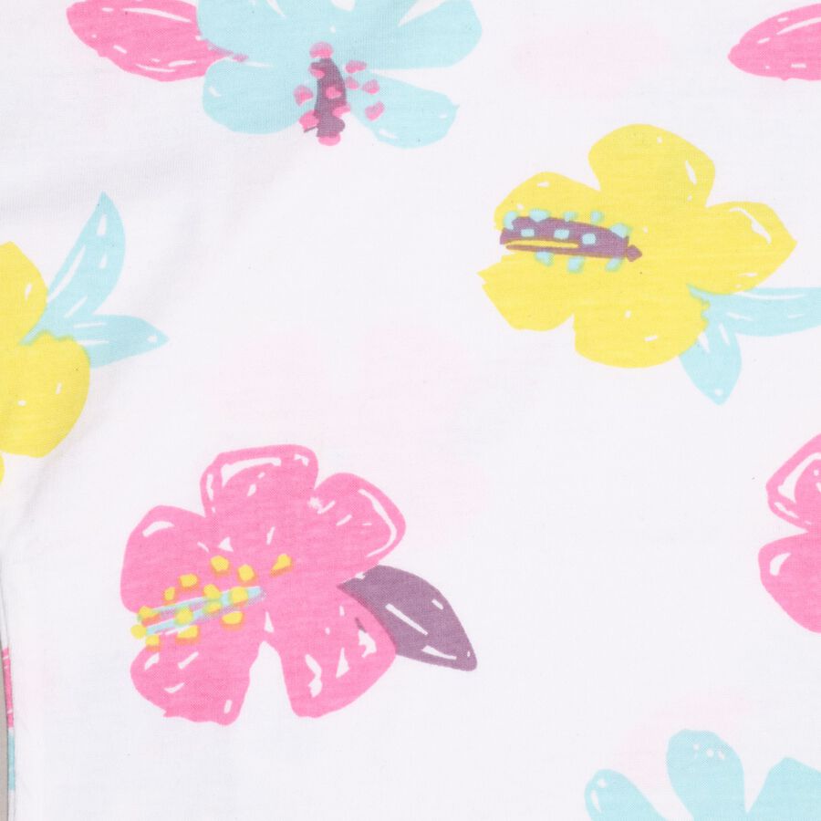 Girls' 100% Cotton Capri Set, एक्वा, large image number null