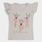 Girls' T-Shirt, Melange Light Grey, small