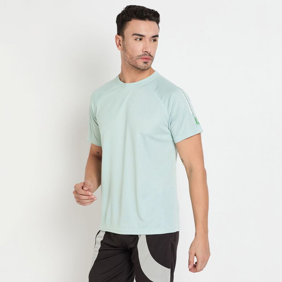 Men's Round Neck Half Sleeves T-Shirt, Light Green, large image number null