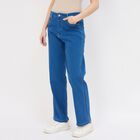 Women's Classic Blue Slim Fit Jeans, मध्यम नीला, small