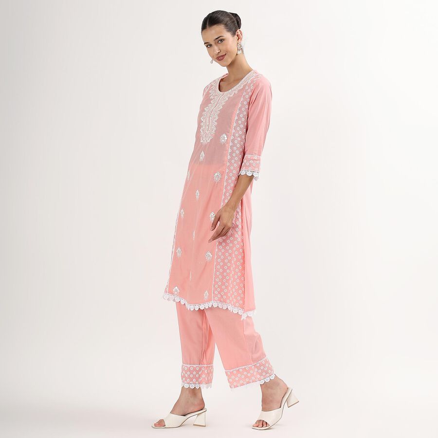 Ladies' 100% Cotton Ethnic Set , Light Pink, large image number null