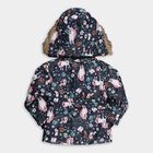 Girls' Deep Midnight Navy Hooded Casual Jacket, नेवी ब्लू, small image number null
