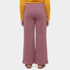 Girls' Pink Relaxed Fit Tie-Front Trousers, Pink, small