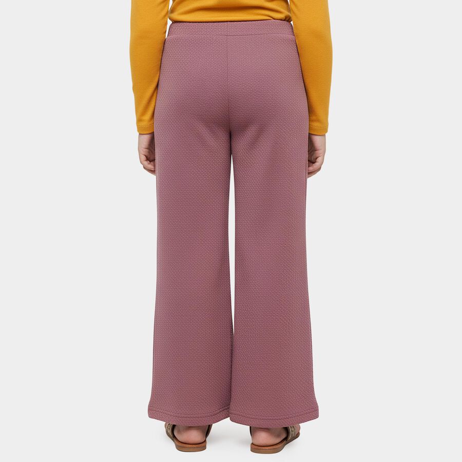 Girls' Pink Relaxed Fit Tie-Front Trousers, Pink, large