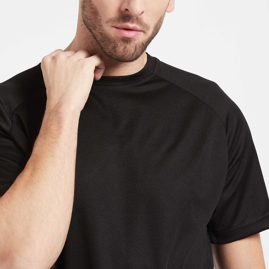 Solid Round Neck T-Shirt, Black, large image number null
