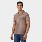 Men's Beige Polo Collar Classic T-Shirt, Beige, small