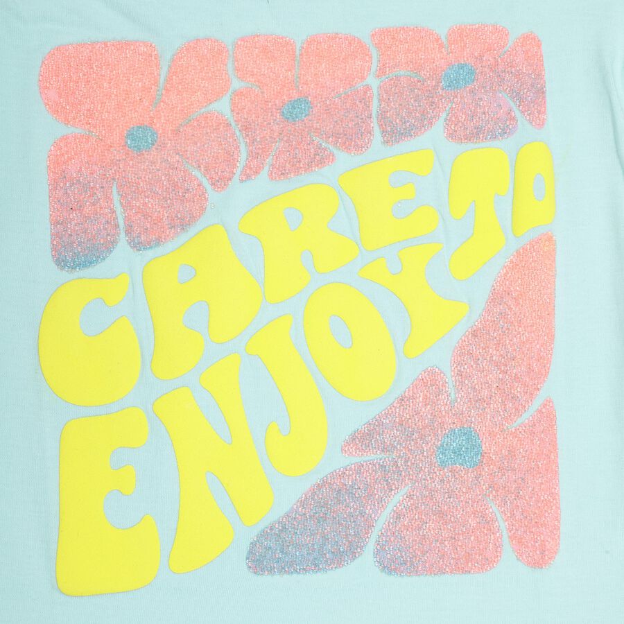 Girls' 100% Cotton T-Shirt , Aqua, large image number null