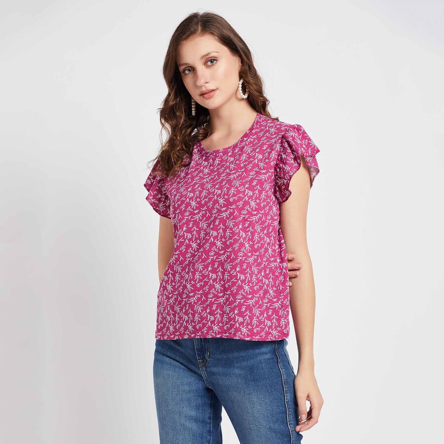 Round Neck T-Shirt, Purple, large image number null