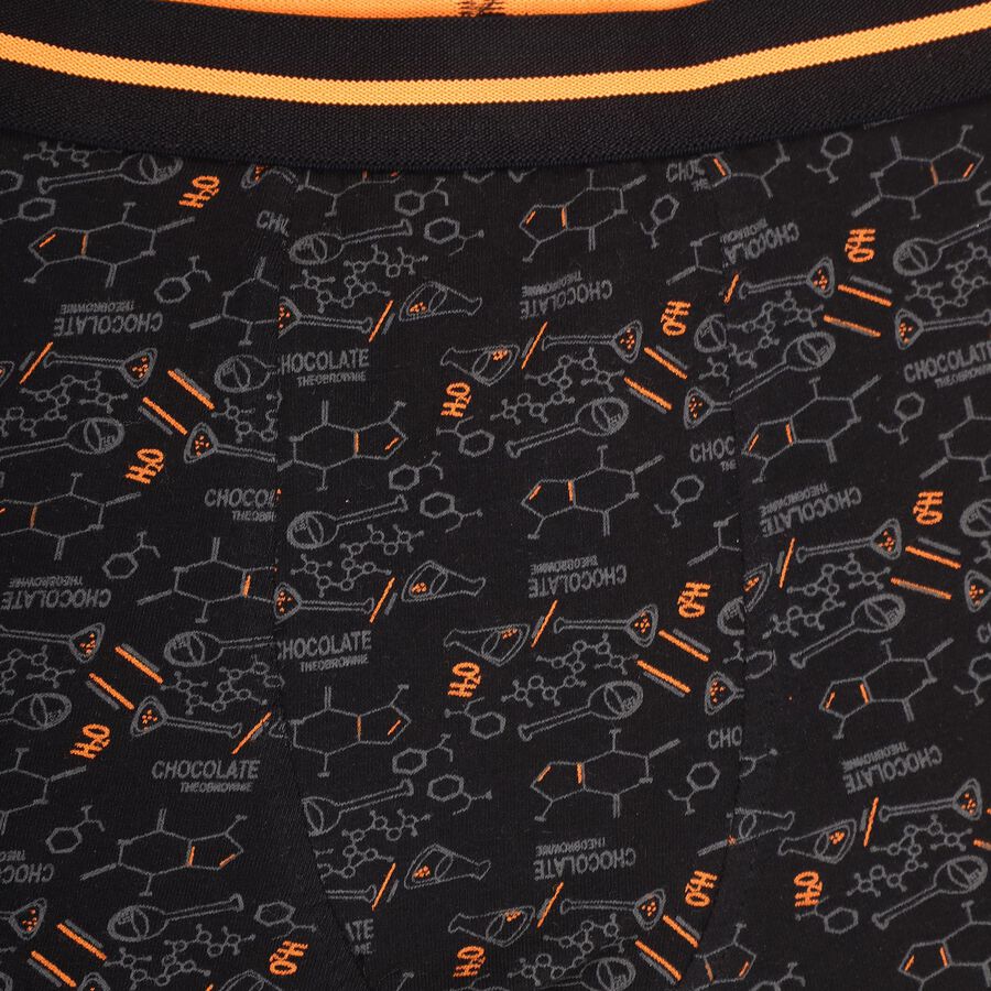 Boys' Dark Charcoal Black Regular Fit Printed Briefs, Black, large image number null