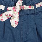 Girls' Mid Blue Regular Fit Paperbag Waist Jeans, Mid Blue, small