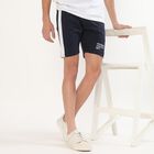 Men's Deep Navy Blue Regular Fit Sports Bermuda Shorts, Navy Blue, small