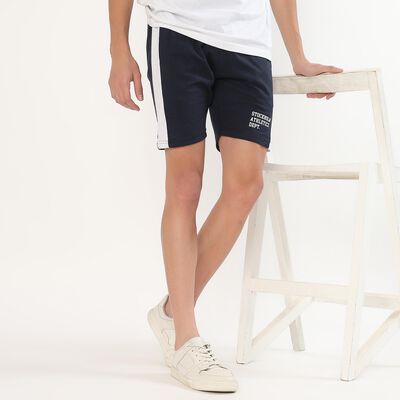 Men's Deep Navy Blue Regular Fit Sports Bermuda Shorts