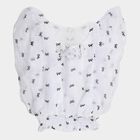 Girls Bright Snow White Round Neck Romantic T-Shirt, White, small image number null