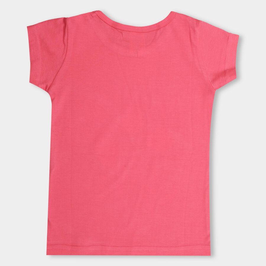 Girls' 100% Cotton T-Shirt, गुलाबी, large image number null