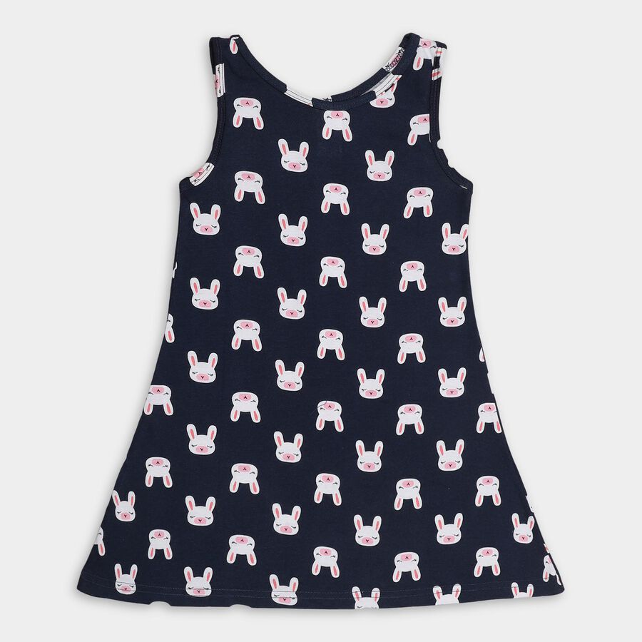 Girls' 100% Cotton Frock , नेवी ब्लू, large image number null
