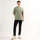 Men's Round Neck Half Sleeves T-Shirt, Light Green, small image number null