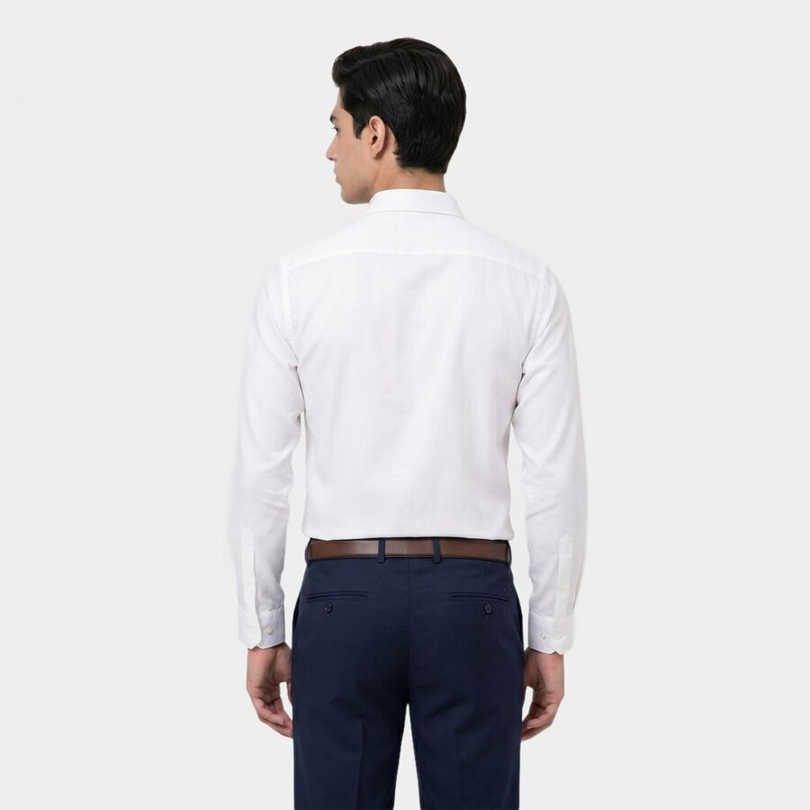 Men's White Regular Fit Formal Shirt, सफ़ेद, large