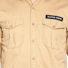 100% Cotton Solid Casual Shirt, Khaki, small image number null