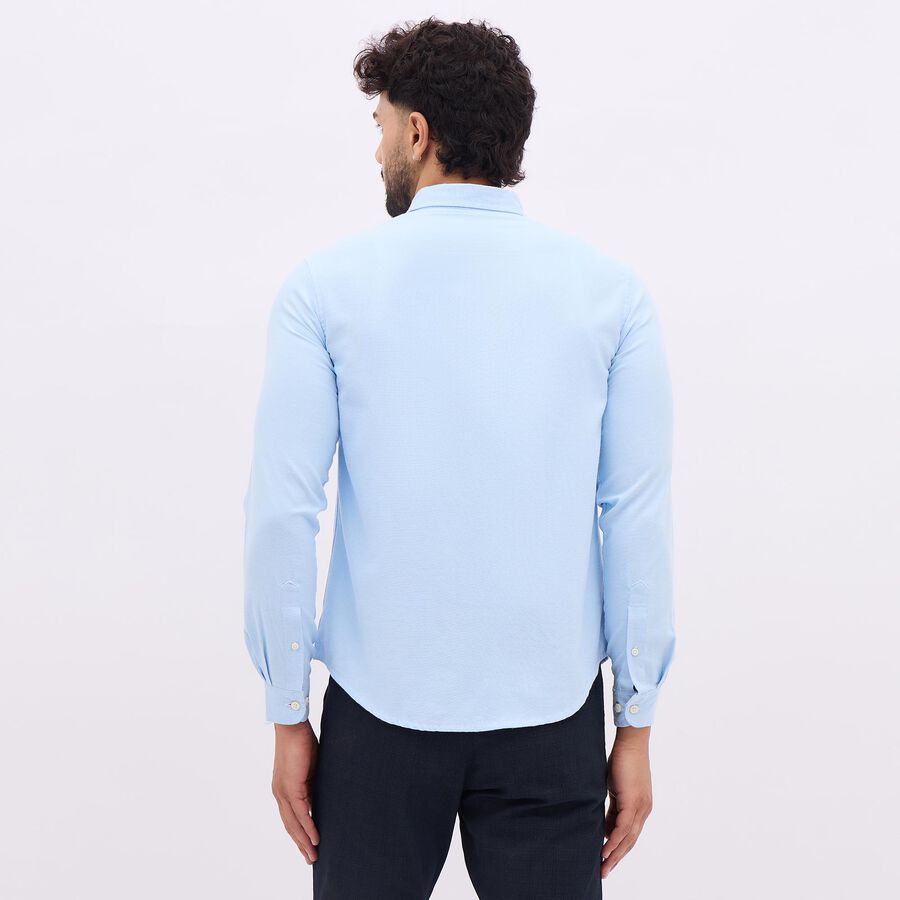 Men's Bright Aqua Classic Slim Fit Casual Shirt, Aqua, large