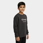 Boys' Dark Grey Crew Neck Graphic Sweatshirt, गहरा ग्रे, small image number null