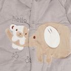 Infants' Light Grey Hooded Elephant Appliqué Baba Suit, हल्का ग्रे, small image number null