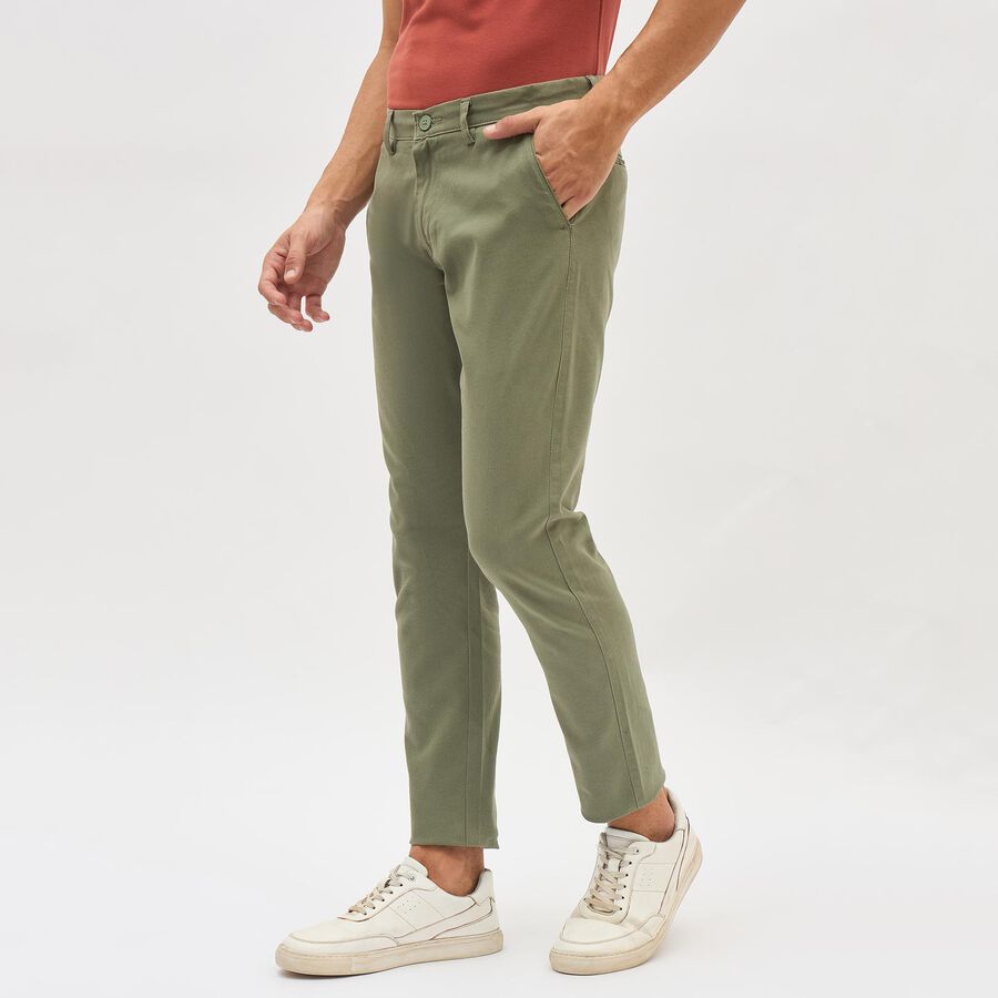 Men's Slim Fit Casual Trousers, Light Green, large image number null