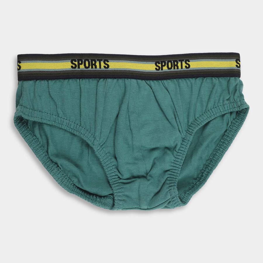 Boys' Muted Teal Green Regular Fit Briefs, हल्का हरा, large image number null