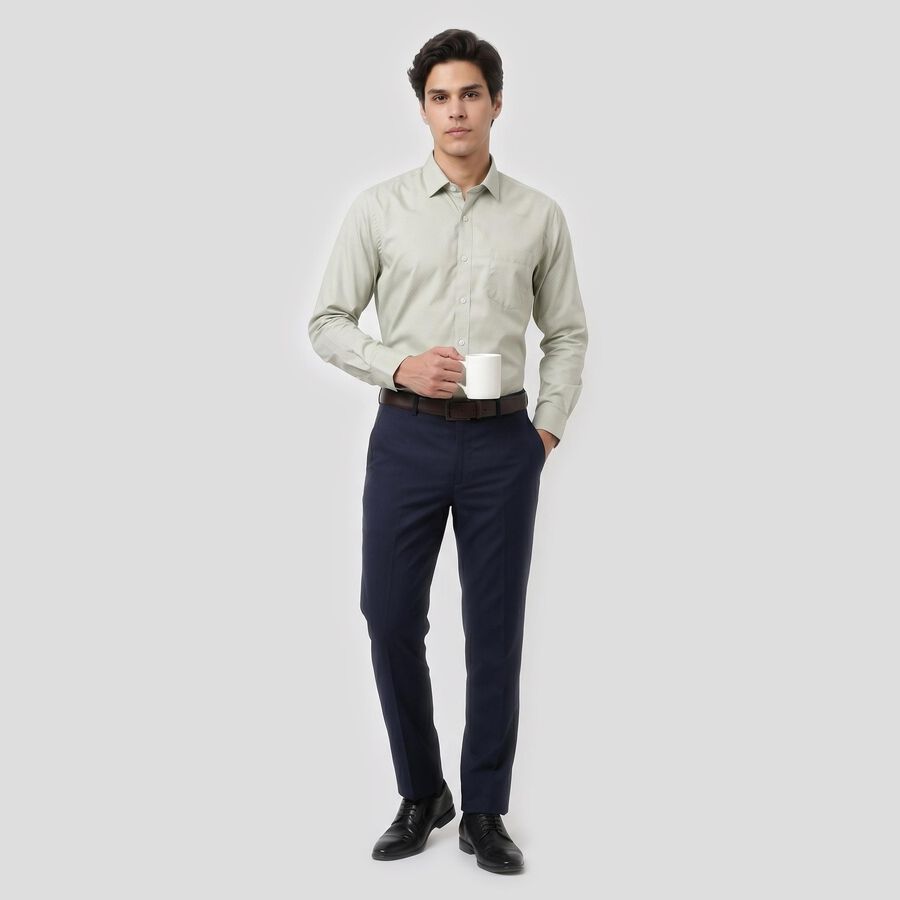 Men's Mint Green Regular Fit Formal Shirt, Light Green, large