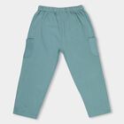 Infants Muted Teal Green and Soft Cream Cotton Elastic Waist Pyjama, Teal Blue, small image number null