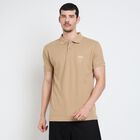 Men's Collared Half Sleeves T-Shirt, Beige, small image number null