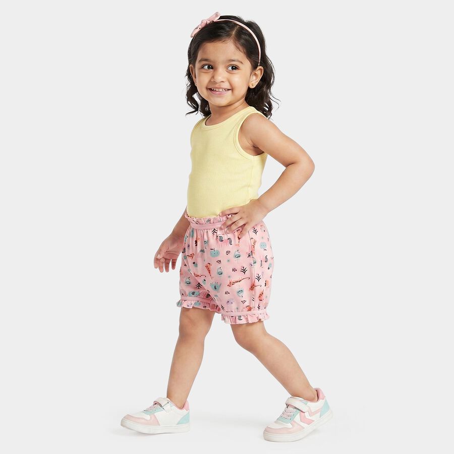 Girls Pink Regular Fit Printed Bloomer, हल्का गुलाबी, large