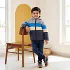 Boys Grey Hooded Puffer Jacket, Light Grey, small