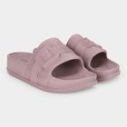 Women's Pink Slip-On Sliders Slippers, गुलाबी, small