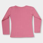 Girls' Muted Rose Pink Round Neck Casual Top, Pink, small image number null