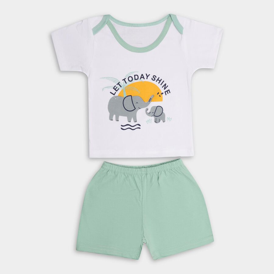 Infant Boys' 100% Cotton Baba Suit , Light Green, large image number null