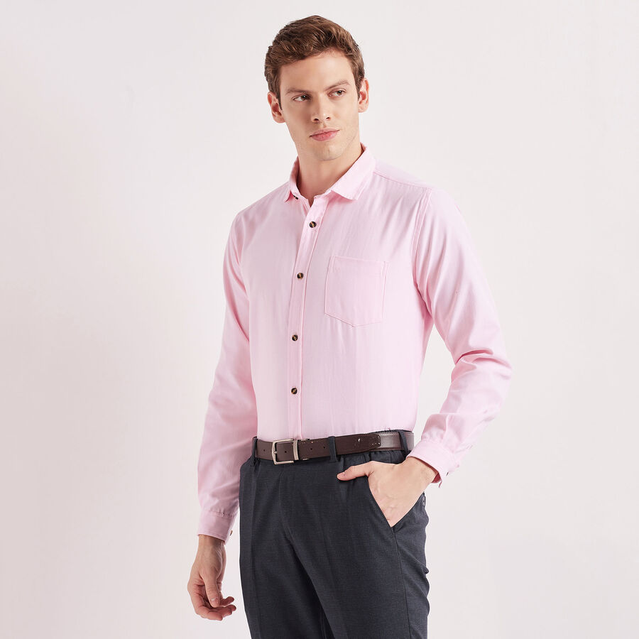 Solid Casual Shirt, Pink, large image number null
