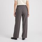 Women's Grey Wide Leg Belted Trousers, गहरा ग्रे, small
