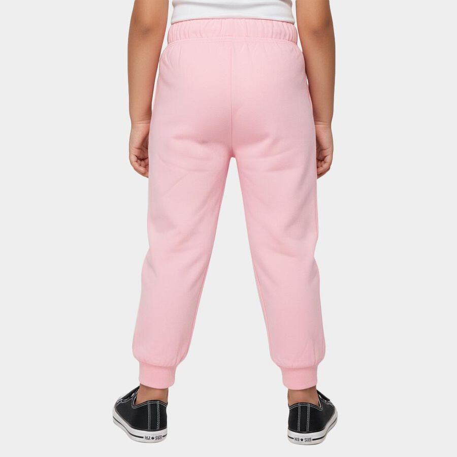 Girls' Pink Regular Fit Teddy Bear Printed Pyjama, हल्का गुलाबी, large