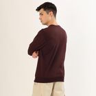 Men's Deep Maroon Crew Neck Casual Sweatshirt, वाइन, small image number null
