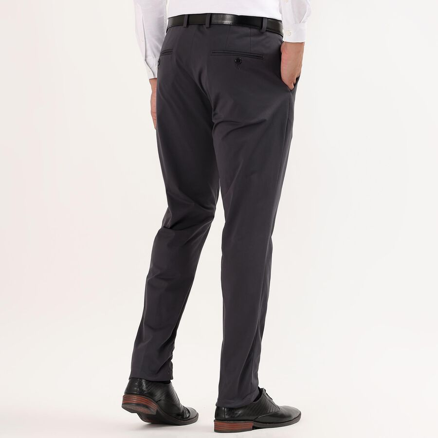 Men's Slim Fit Casual Trousers , गहरा ग्रे, large image number null