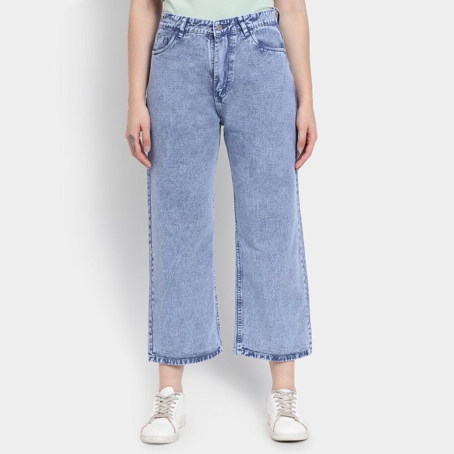 Ladies' 100% Cotton Jeans , Mid Blue, large image number null